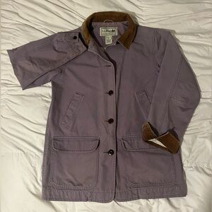 L.L. Bean Women's Vintage Lavender Barn Jacket with Tan Collar
